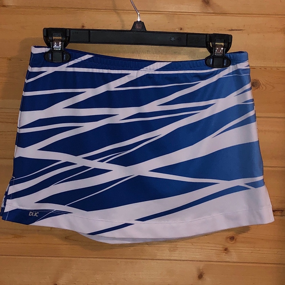 Ombré blue white striped reversible tennis skirt S